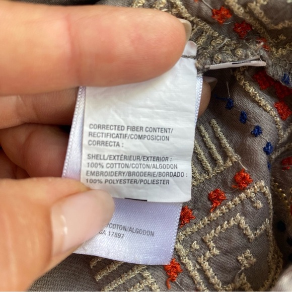 Old Navy khaki 100% COTTON boho spribg summer embroidered hem skirt. SZ-small - Picture 8 of 8